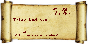 Thier Nadinka névjegykártya